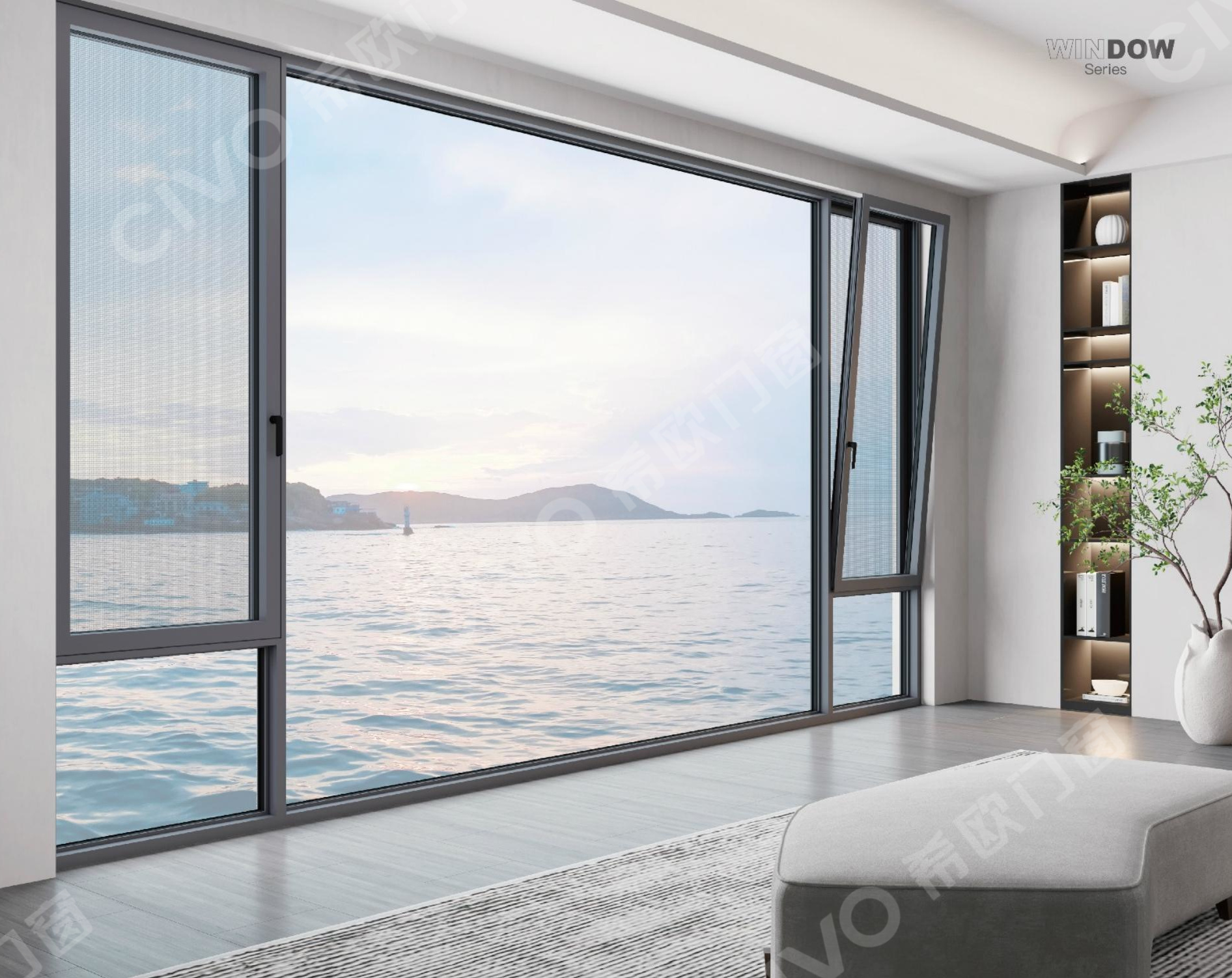 110/117斷橋窗紗一體平開窗D款